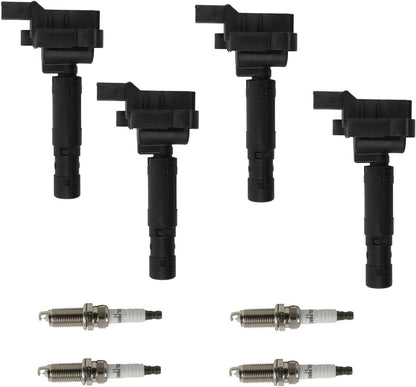 ya 9 10.24 4X Ignition Coils & 4X Spark Plugs for Mercedes-benz C230 Kompressor UF555