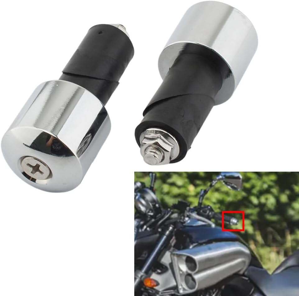 ya 11 9.14 baidiBar Ends Hand Grip Handlebar End Caps Chrome for Yamaha VMAX 400 450 500 750
