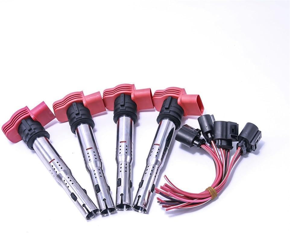 ya 9 10.24 4Sets of Connector Plug&Ignition Coil for Audi A4 S4 Q5 R8 for VW Touareg 06E905115E