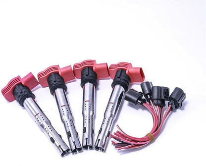ya 9 10.24 4Sets of Connector Plug&Ignition Coil for Audi A4 S4 Q5 R8 for VW Touareg 06E905115E