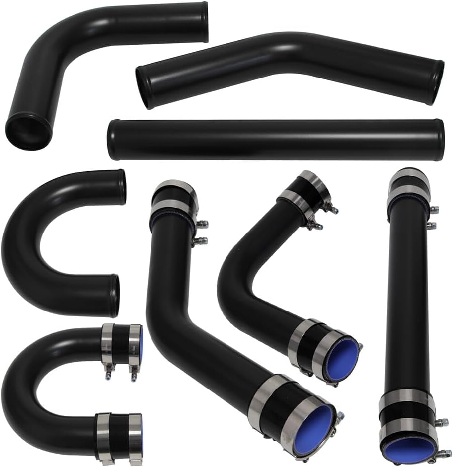 ya 4 8.24 baidi Universal 2.5'' 63mm Turbo Intercooler Pipe Kits Aluminum Piping Kit Black 8PCS