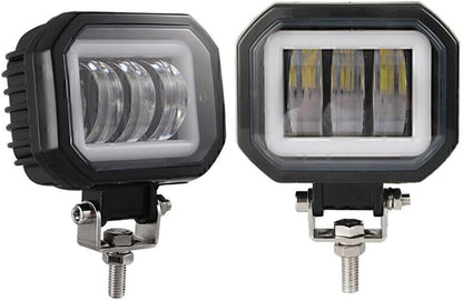 ya 4 8.10 Motorrad Vierkant LED Arbeitsleuchte Leiste 12V 24V Tragbar Strahler 2Stk 4 Zoll