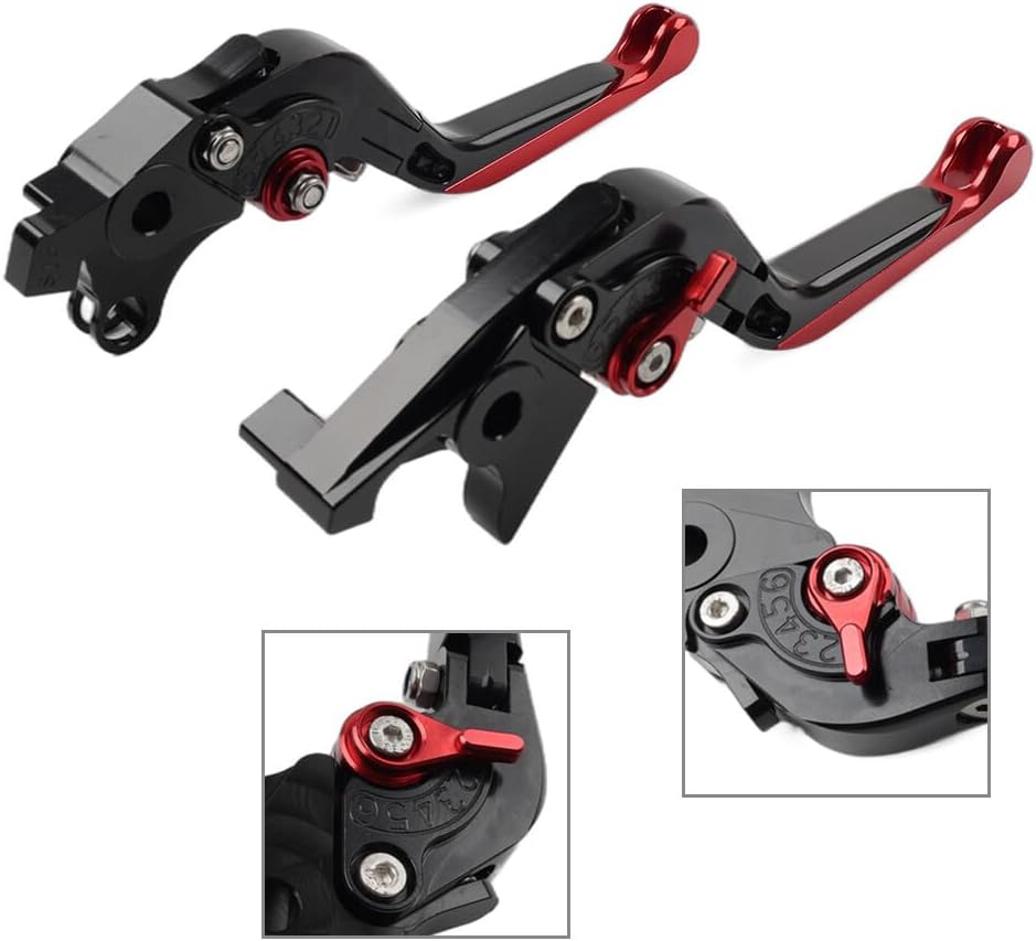 ya 5 8.10 for Suzuki Hayabusa GSXR1300 08-2015 Black/Red CNC Foldable Brake Clutch Levers
