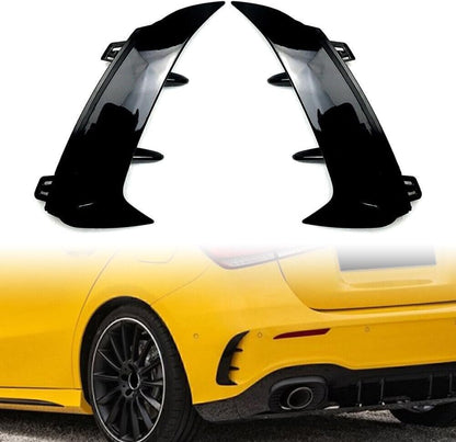 ya 9 10.24 Black Rear Bumper Splitter Canard Air Vent Fit for for benz A-class W177 A2