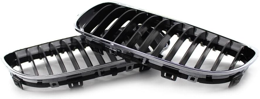 ya 4 8.14 Pair Chrome Black 09-11 Fit for BMW E90 E91 LCI 328i 335i Front Kidney Grille