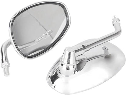 ya 2 8.15 2x 10mm Chrome Thread Universal Rear View Mirrors Oval Side Mirrors