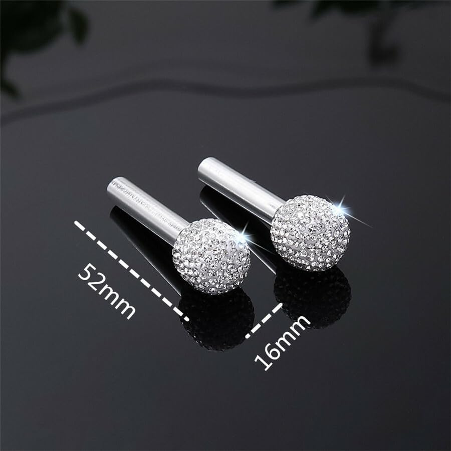 ya 5 8.10 2 pieces of car door handles with shiny internal door lock pointers embedded with rhinestones