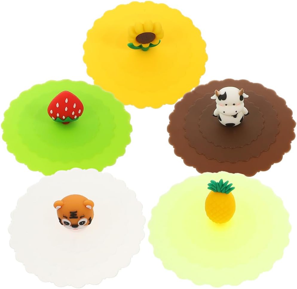 ya 14 9.20 baidi 5PCS Mug Covers for Home Mug Sealing Lids Silicone Mug Covers Coffee Cup Lids-1