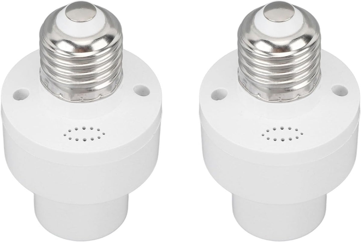 ya 26 10.21 baidi ? White 2PCS Smart Light Bulb Socket Wireless Control Lamp Holder Voice