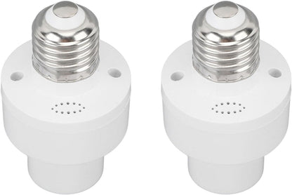 ya 26 10.21 baidi ? White 2PCS Smart Light Bulb Socket Wireless Control Lamp Holder Voice