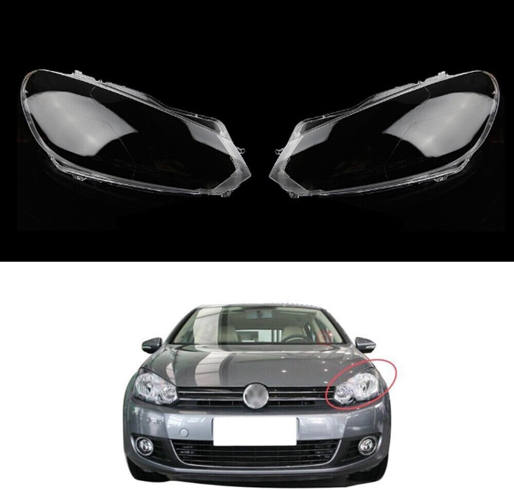 ya 7 8.24 baidi Pair Clear Headlight Headlamp Lens Cover LH + RH For 2010-2013 for VW for Golf GTI MK6