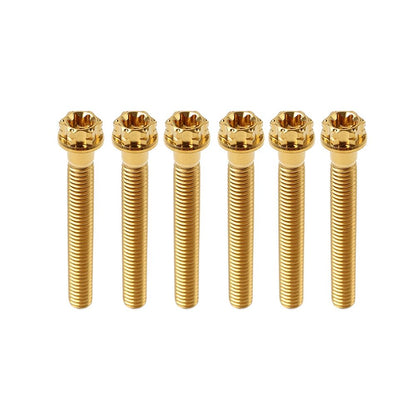 ya 6 8.14 6pcs Bolts Torx Head Flange Screws M8x55mm Gold for Motorcycle Bike