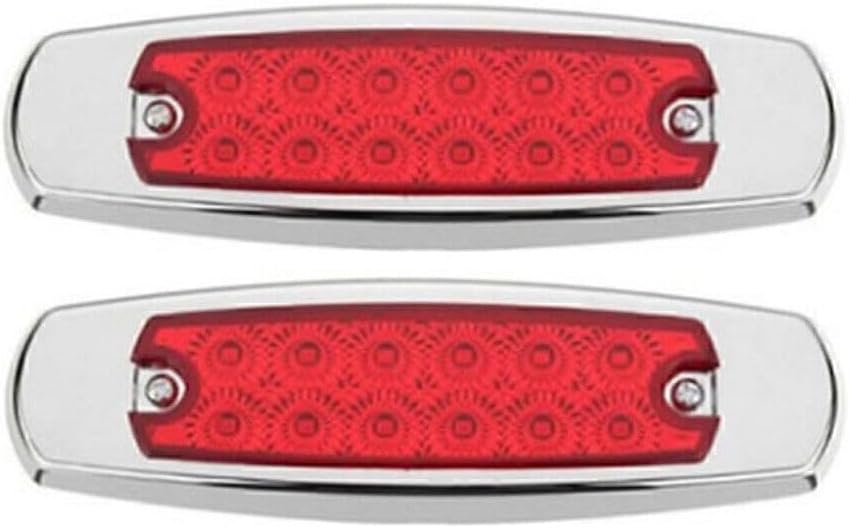 ya 4 8.8 12 LED Sealed Side Marker Clearance Lights 2 Red Fish Shape Trailer 
