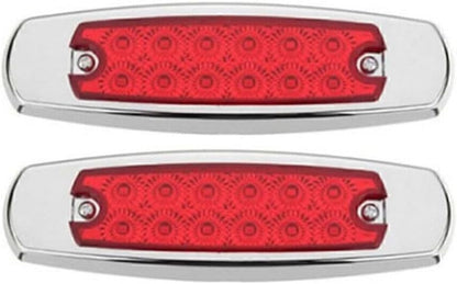 ya 4 8.8 12 LED Sealed Side Marker Clearance Lights 2 Red Fish Shape Trailer 