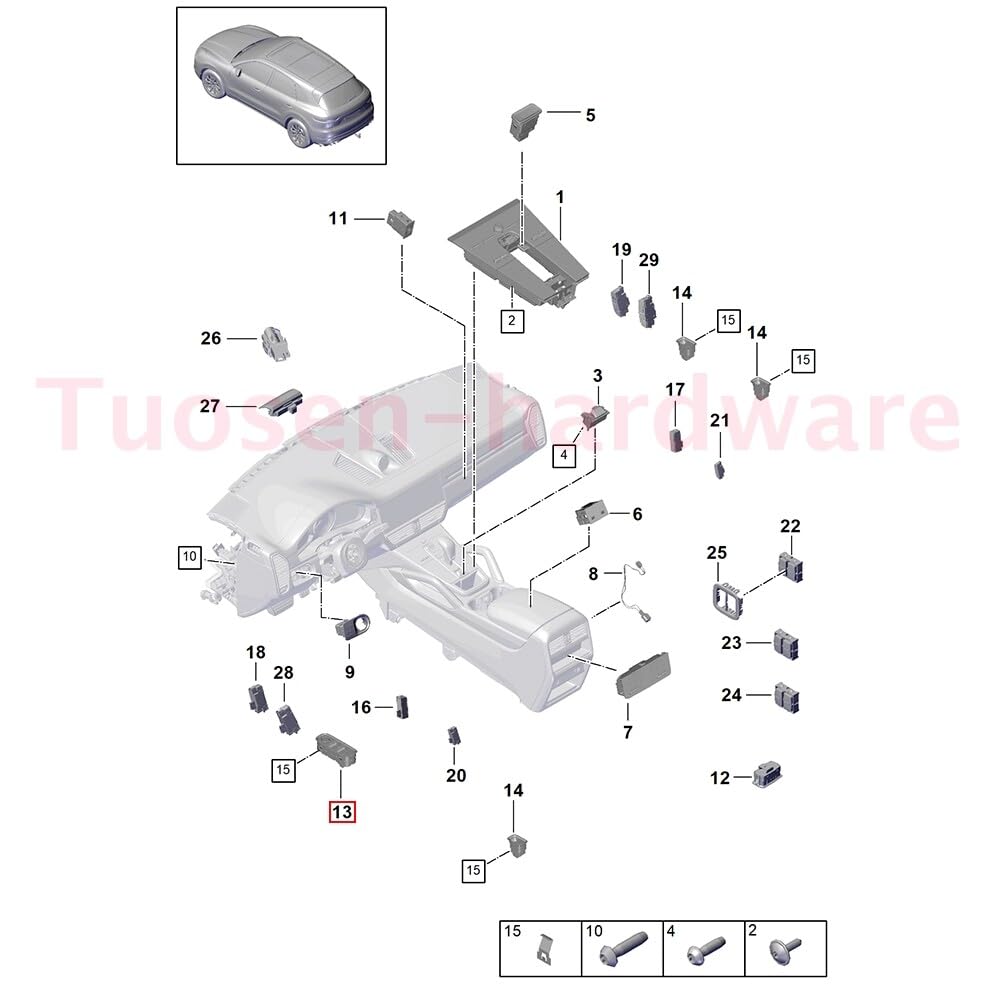 ya 8 8.24 baidi Front Left Power Window Switch for Porsche for Cayenne 2018-2021 for Panamera 2017-2020