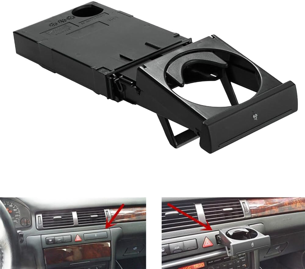 ya 9 10.24 Stretch Folding Stretch Cup Holder Stand Black for Audi for A6 C5 98-05 for