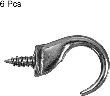 ya 26 10.21 baidi 6 Pcs 1.9 x 1.1 Ceiling Hook, Screw-in Ceiling Orchid Hook for Hanging, Grey