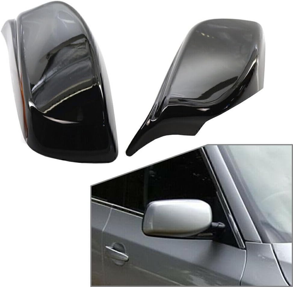 ya 11 9.14 baidifor BMW E60 E61 2004-2007 05 06 Pair Glossy Black Rear View Mirror Cover Shell