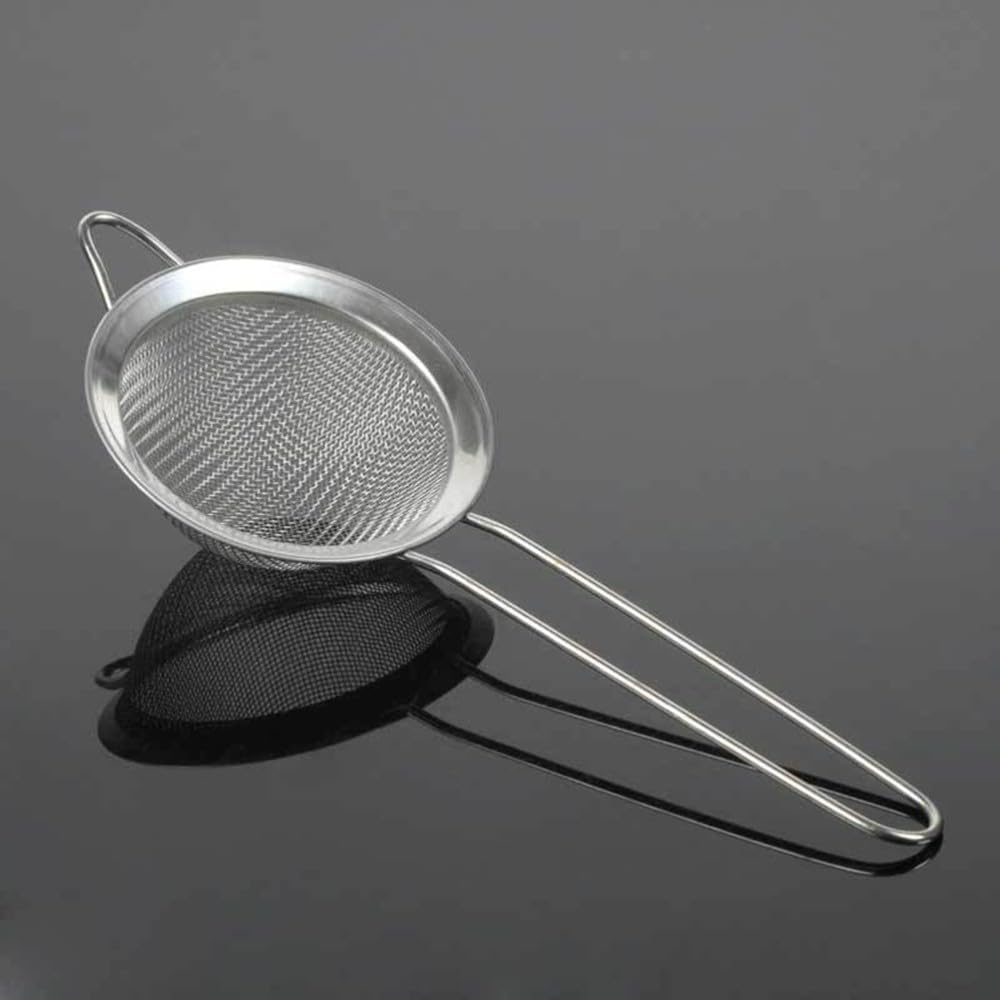 ya 14 9.20 baidi 2 Pcs Handheld Flour Sieve Stainless Steel Powdered Sugar Net Sifting Strainer-1