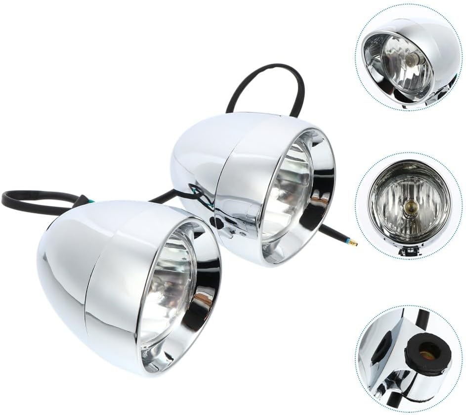 ya 6 8.14 2 Pcs Retro Bullet Fog Light Projector Lights Parts Motorbike Front