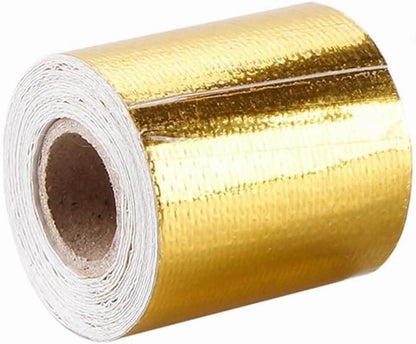 ya 5 8.10 2 16ft Gold Heat Barrier Shield Roll Fiberglass Wrap Tape Car Protection