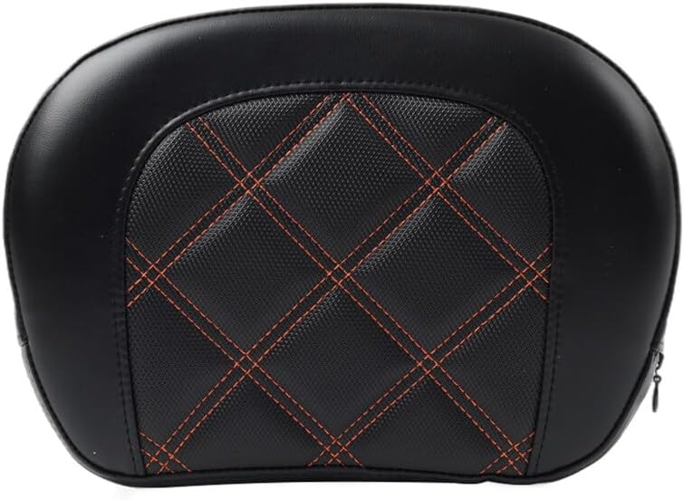 ya 6 8.14 Orange Stitching Passenger Sissy Bar Backrest Pad for Harley Electra Road Glide