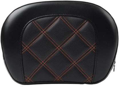 ya 6 8.14 Orange Stitching Passenger Sissy Bar Backrest Pad for Harley Electra Road Glide