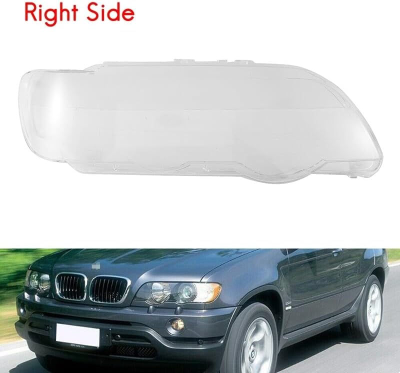 ya 4 8.10 Front Right Side Headlamp Clear Headlight Lens Cover for BMW X5 E53 2000-2003