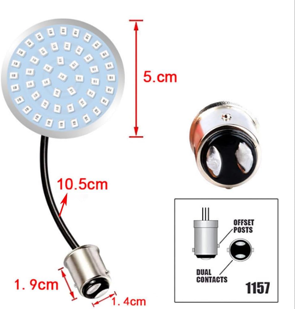 ya 4 8.14 4 Pack 2 Inch Rear 1157 LED Turn Signal Tail Light Inserts for Harley Davidson 