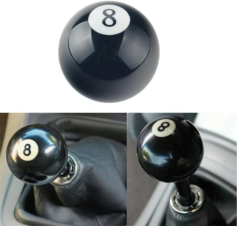 ya 11 9.14 baidiBlack 8 Ball Billiard Shift Knob Acrylic for MAN ual Gear Shifter Head w/ 3 Adapters