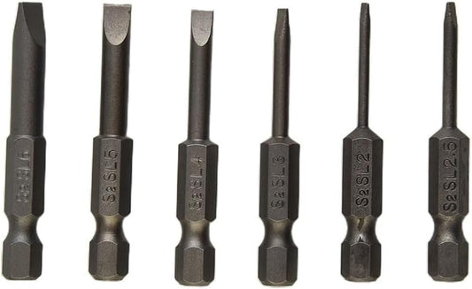 ya 26 10.21 baidi 6pcs/set 50mm Flat Head Slotted Tip Magnetic Screwdrivers Bits 2.0-6.0mm