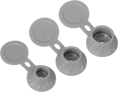 ya 14 9.20 baidi 3 Pcs Bottle Emptying Caps 3 Sizes Shampoo ide Down Bottle Caps, Grey-1