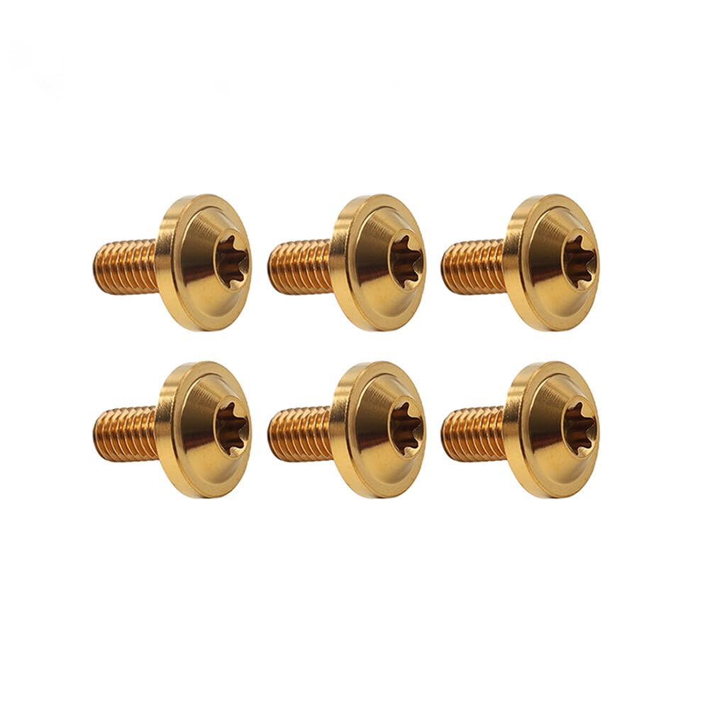 ya 9 10.24 6pcs Alloy Bolts Truss Torx Head Screws M5x30mm for Motorcycle Gold