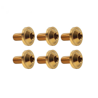 ya 9 10.24 6pcs Alloy Bolts Truss Torx Head Screws M5x30mm for Motorcycle Gold