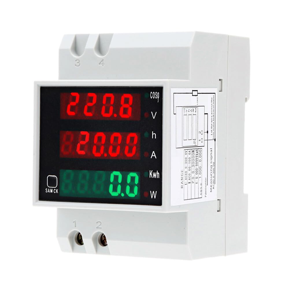 ya 16 10.20 baidi AC 80-300V Digital Din-Rail Current Voltage Power Factor Meter Ammeter Voltmeter