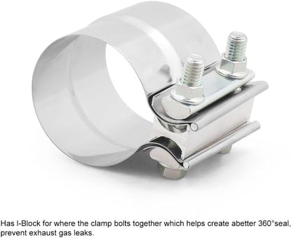 ya 4 8.24 baidi 2x 2.25 Coil Reduced Band Clamp Muffler Sleeve Connectors Stainless Steel