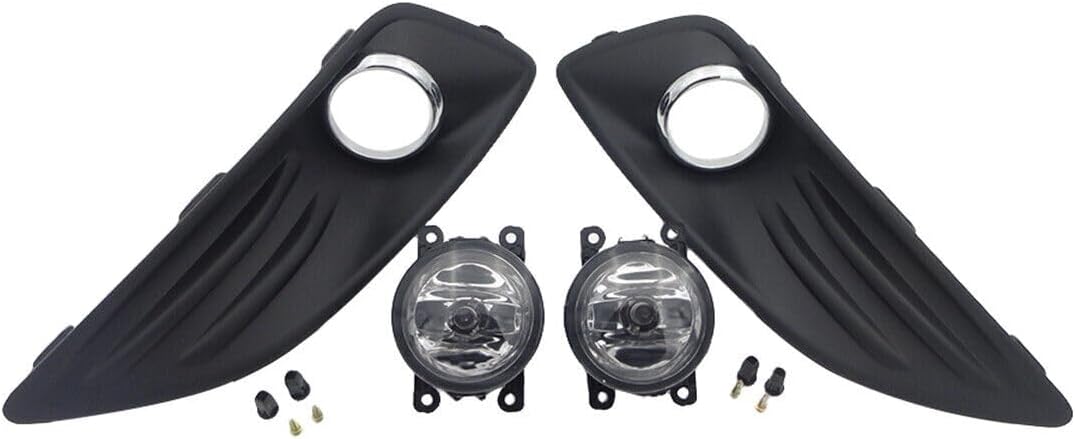 ya 7 8.24 baidi LH&R Clear Lens Driving Fog Lamps Lights W/Covers Fit for Ford Fiesta 2013-2015