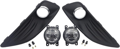 ya 7 8.24 baidi LH&R Clear Lens Driving Fog Lamps Lights W/Covers Fit for Ford Fiesta 2013-2015