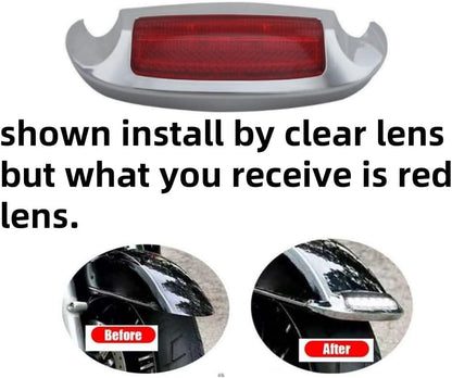ya 23 10.7 baidi Motor Front LED Fender Tip Light Red Lens for Harley Road King FLHR 2014-2023