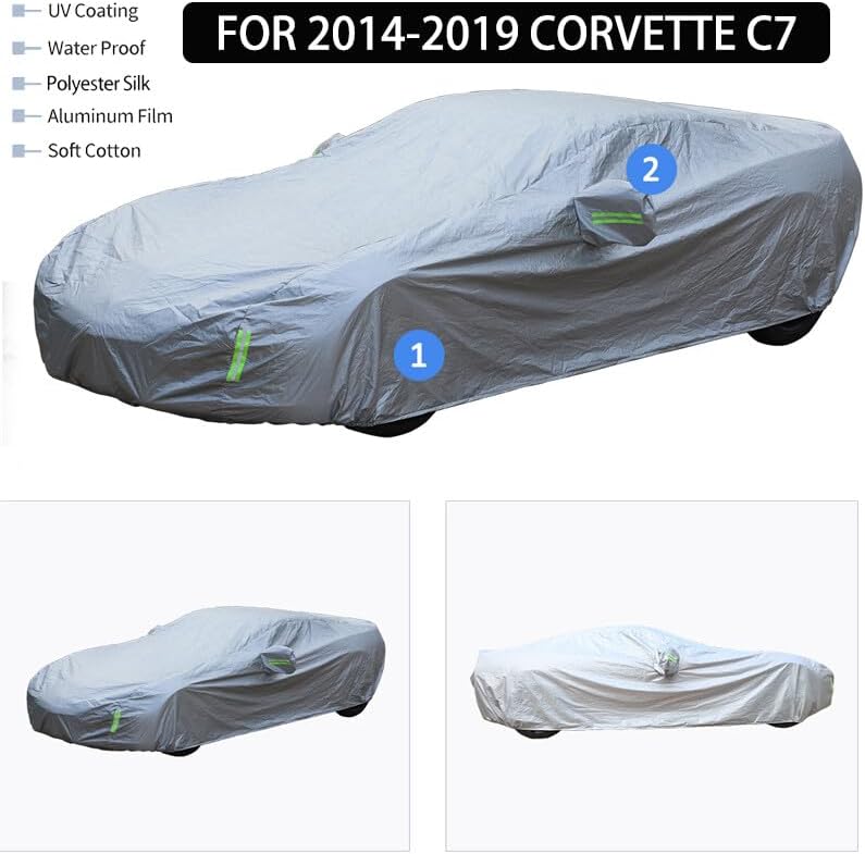 ya 4 8.8.2 For 14-19 for Corvette C7 Full Car Protection Cover Waterproof Sun UV Snow Dust Rain