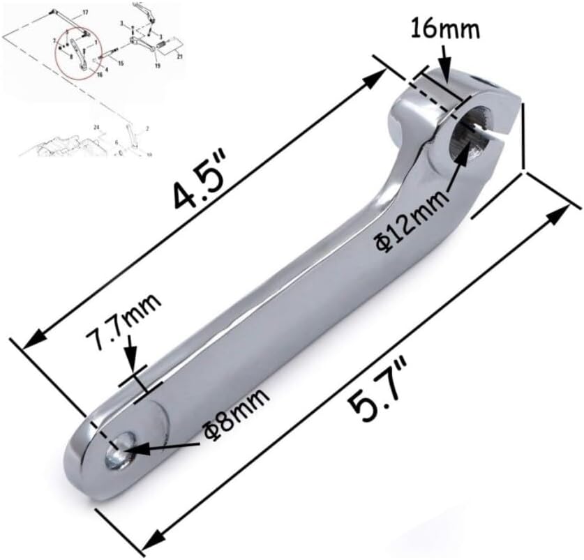 ya 5 8.10 Motorcycle Internal Shift Lever Suitable for Harley Road Electra Glide Chrome