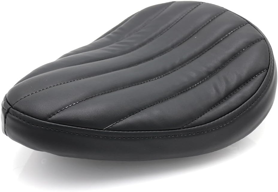 ya 4 8.8.2 Black Tuk & Roll PU Leather Contoured Solo for Seat for Harley Chopper Bobber Custom