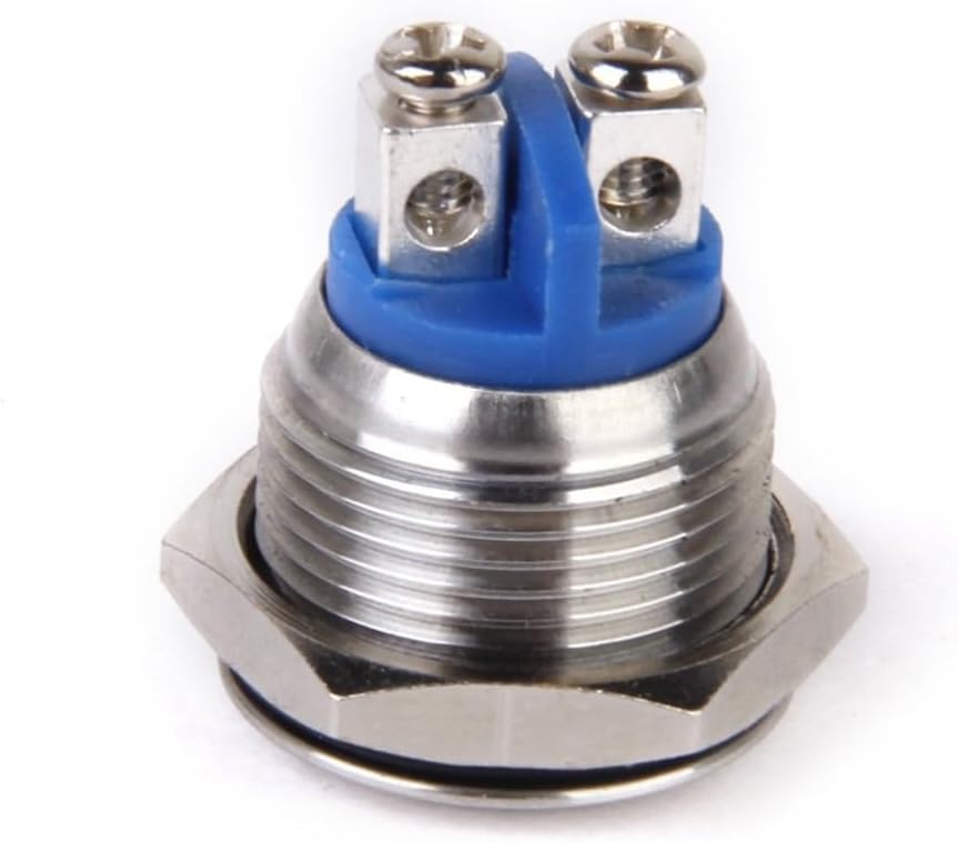 ya 13 9.15 baidi 2Pcs Silver Waterproof 16mm Momentary Push Button Switch for Doorbell