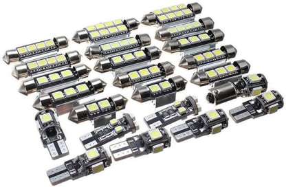 ya 13 9.15 baidi 23pcs White LED Panel Car Reading Map Bulb Light Dome Festoon Kit