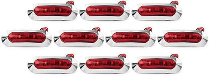 ya 4 8.8 10pcs LED Side Clearance Marker Red Light For Car Truck Trailer Pickup 12V 24V