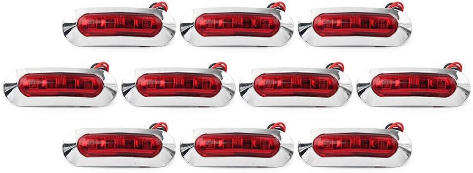 ya 13 9.15 baidi 10pcs LED Side Clearance Marker Red Light For Car Truck Trailer Pickup 12V
