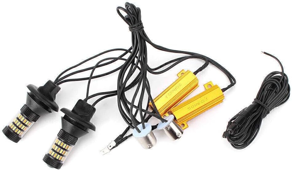 ya 4 8.10 2pcs No Hyper Flash 1156 P21W Dual-Color Switchback LED Turn Signal Lights Bulbs
