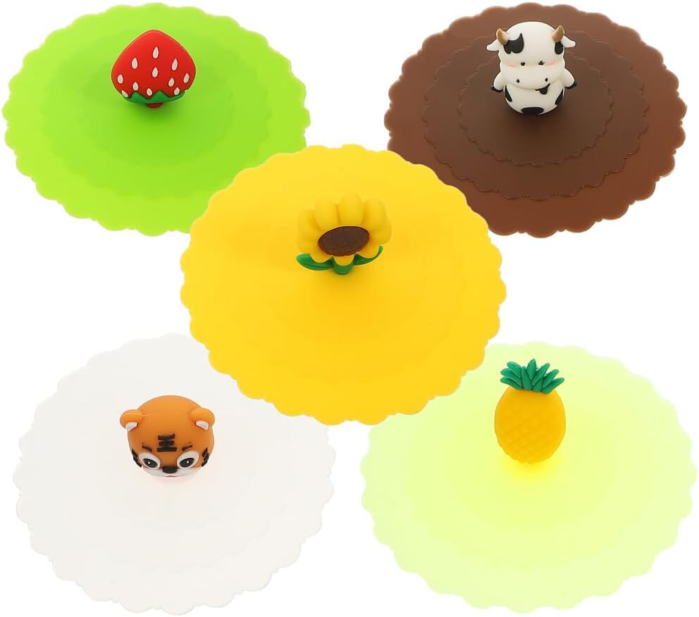 ya 14 9.20 baidi 5PCS Mug Covers for Home Mug Sealing Lids Silicone Mug Covers Coffee Cup Lids-3