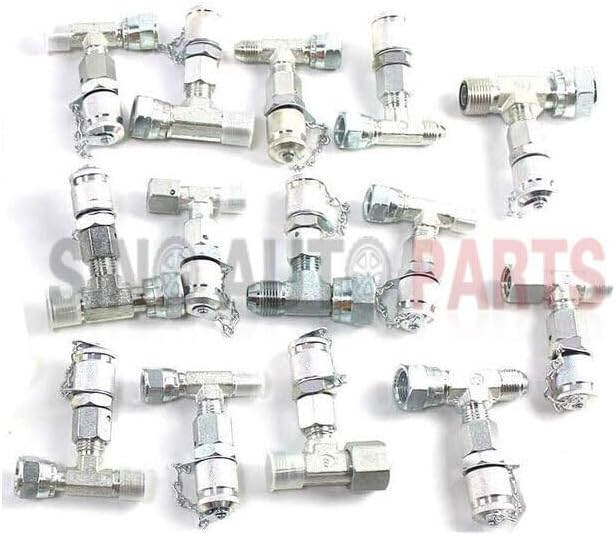 ya 10 9.16 baidi 14PCS Tee Fittings Connector Set for Hydraulic Pressure Gauge Test Kit USA