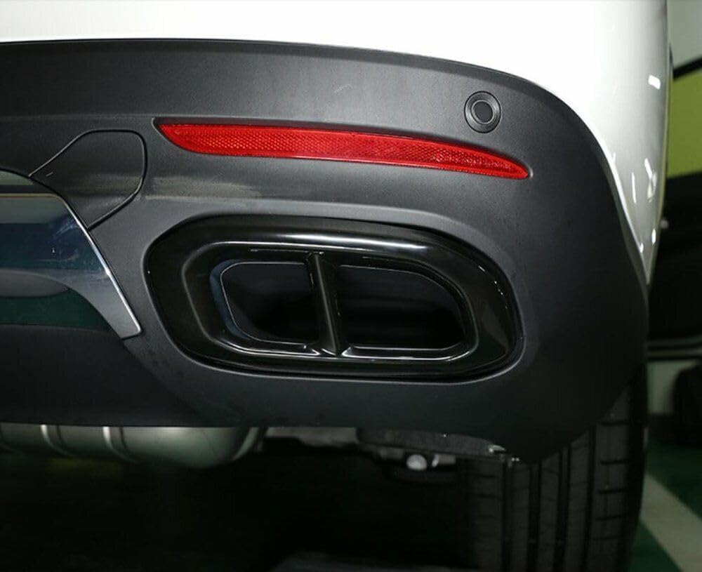 ya 6 8.14 Black ABS Car Exhaust Muffler Tail Pipe Trim For Benz GLC GLE GLS X253 W167 2020